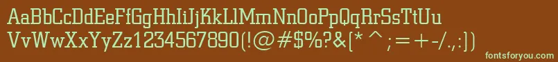 SquareSlabserif711LightBt Font – Green Fonts on Brown Background