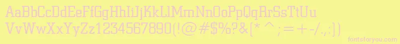 SquareSlabserif711LightBt-fontti – vaaleanpunaiset fontit keltaisella taustalla