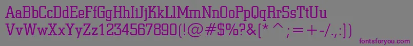 SquareSlabserif711LightBt Font – Purple Fonts on Gray Background