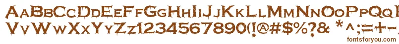 フォントTerrorplate – 白い背景に茶色のフォント
