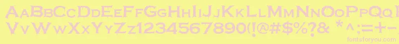 Terrorplate-fontti – vaaleanpunaiset fontit keltaisella taustalla