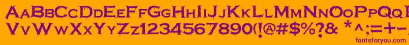 フォントTerrorplate – オレンジの背景に紫のフォント
