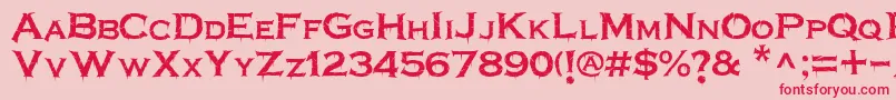 Terrorplate Font – Red Fonts on Pink Background