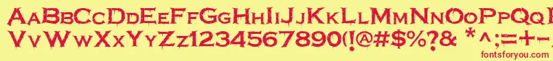 Terrorplate Font – Red Fonts on Yellow Background