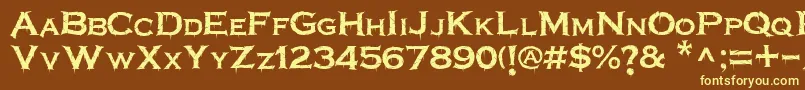 Terrorplate-fontti – keltaiset fontit ruskealla taustalla