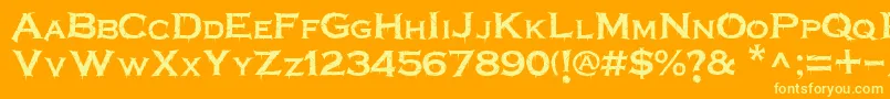 Terrorplate Font – Yellow Fonts on Orange Background