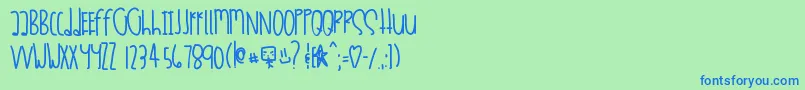 Dessushi Font – Blue Fonts on Green Background