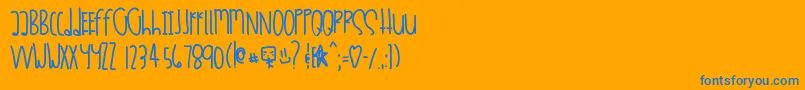 Dessushi Font – Blue Fonts on Orange Background