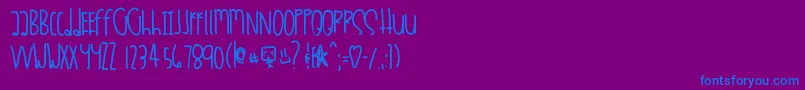 Dessushi Font – Blue Fonts on Purple Background