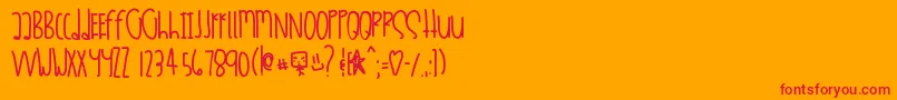 Dessushi Font – Red Fonts on Orange Background