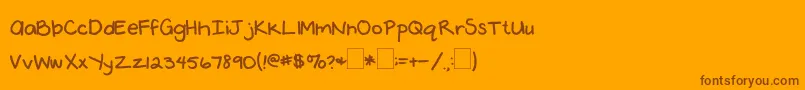2peasDearDiary Font – Brown Fonts on Orange Background