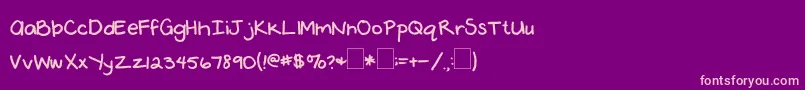 2peasDearDiary Font – Pink Fonts on Purple Background
