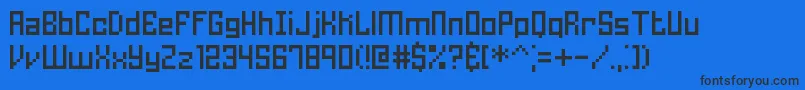 フォントHomespun – 黒い文字の青い背景
