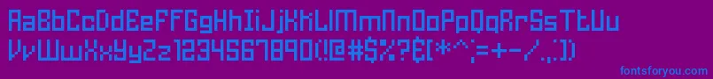 フォントHomespun – 紫色の背景に青い文字