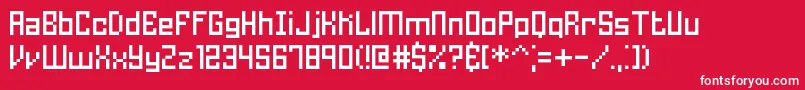 Homespun Font – White Fonts on Red Background