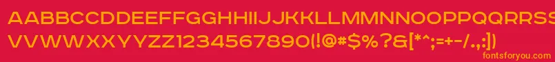 フォントRoadradio – 赤い背景にオレンジの文字