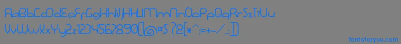 フォントDawner – 灰色の背景に青い文字