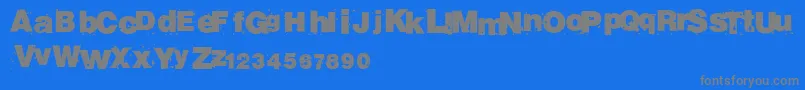 フォントRvdBeton13 – 青い背景に灰色の文字