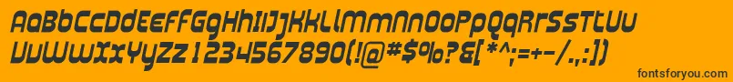 Plasma04-Schriftart – Schwarze Schriften auf orangefarbenem Hintergrund