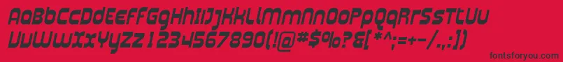 Plasma04-fontti – mustat fontit punaisella taustalla