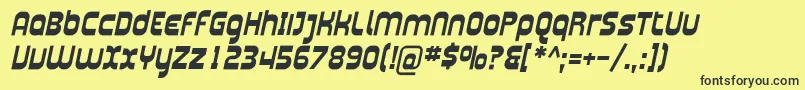 フォントPlasma04 – 黒い文字の黄色い背景