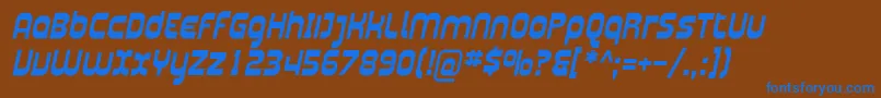 Plasma04-fontti – siniset fontit ruskealla taustalla