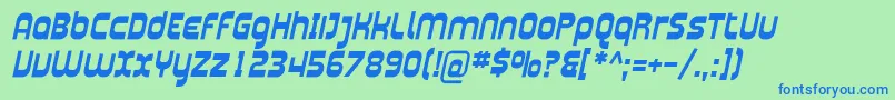 Plasma04-fontti – siniset fontit vihreällä taustalla