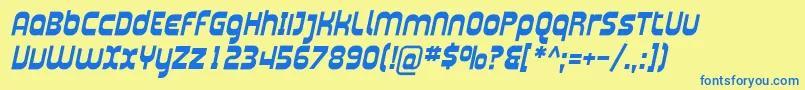 Plasma04-fontti – siniset fontit keltaisella taustalla