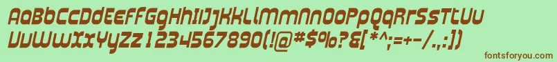 フォントPlasma04 – 緑の背景に茶色のフォント