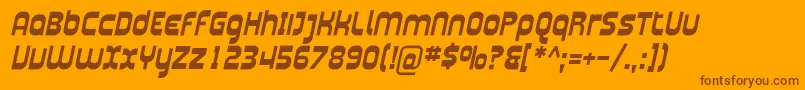 Plasma04-fontti – ruskeat fontit oranssilla taustalla