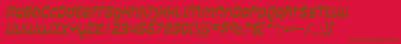 Plasma04-fontti – ruskeat fontit punaisella taustalla