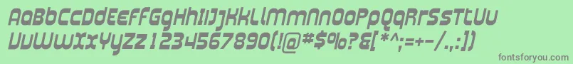 Plasma04-fontti – harmaat kirjasimet vihreällä taustalla