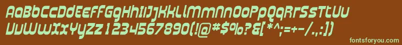 Шрифт Plasma04 – зелёные шрифты на коричневом фоне