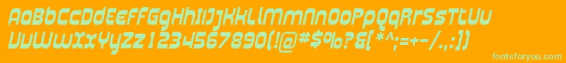 Plasma04 Font – Green Fonts on Orange Background