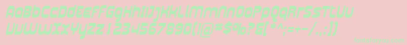Plasma04-fontti – vihreät fontit vaaleanpunaisella taustalla