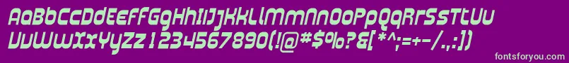 フォントPlasma04 – 紫の背景に緑のフォント