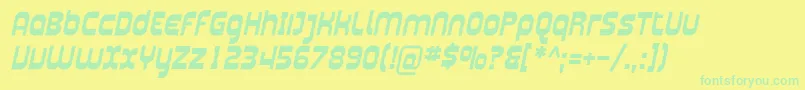 Plasma04-fontti – vihreät fontit keltaisella taustalla