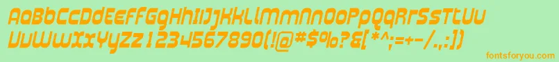 Plasma04-fontti – oranssit fontit vihreällä taustalla