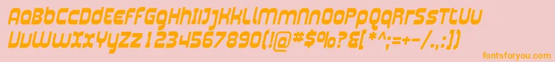 Plasma04-Schriftart – Orangefarbene Schriften auf rosa Hintergrund