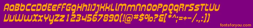 Plasma04-Schriftart – Orangefarbene Schriften auf violettem Hintergrund