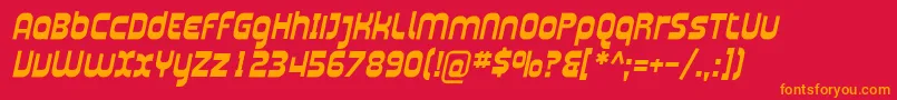 フォントPlasma04 – 赤い背景にオレンジの文字
