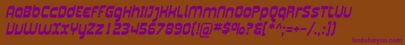 Plasma04-fontti – violetit fontit ruskealla taustalla
