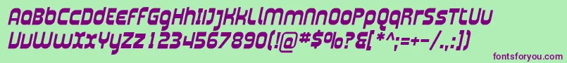 フォントPlasma04 – 緑の背景に紫のフォント
