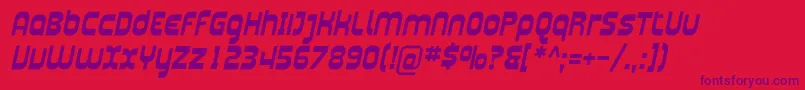 Plasma04-fontti – violetit fontit punaisella taustalla
