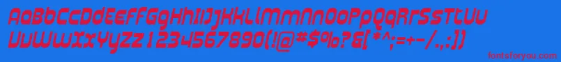 Plasma04-Schriftart – Rote Schriften auf blauem Hintergrund