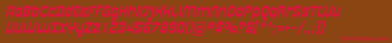Plasma04-fontti – punaiset fontit ruskealla taustalla