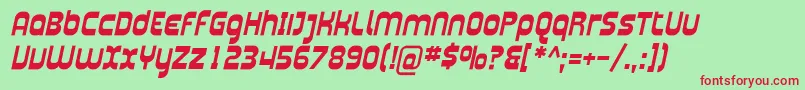 フォントPlasma04 – 赤い文字の緑の背景