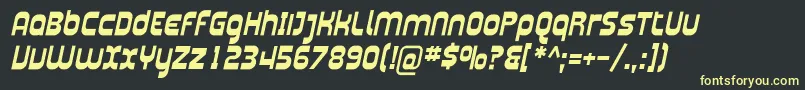 Plasma04-fontti – keltaiset fontit mustalla taustalla