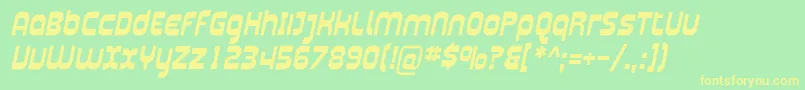 フォントPlasma04 – 黄色の文字が緑の背景にあります