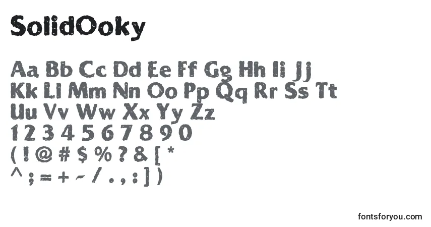 Schriftart SolidOoky – Alphabet, Zahlen, spezielle Symbole